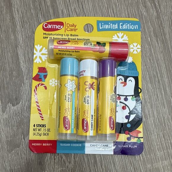 Carmex Other - Carmex Daily Care Limited Edition Lip Balm SPF 15 4ct 0.15 oz Merry Berry